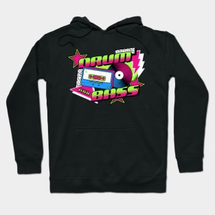 DRUM AND BASS  - 90s Steez (lime/pink) Hoodie